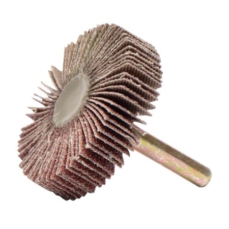 Weiler 2" x 1/2" Tiger Coated Abrasive Flap Wheel, 1/4" Stem, 60AO 52366